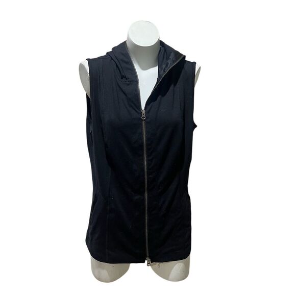 CAbi Women's Hooded Vest Black Size L Full Zip Casual Workwear - Picture 1 of 11